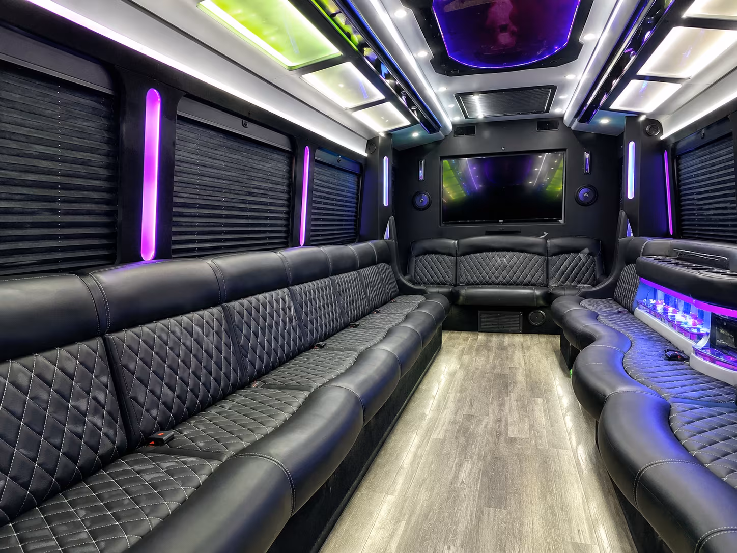 El Paso Birthday, Sweet 16, & Quinceañera Transportation party bus interior