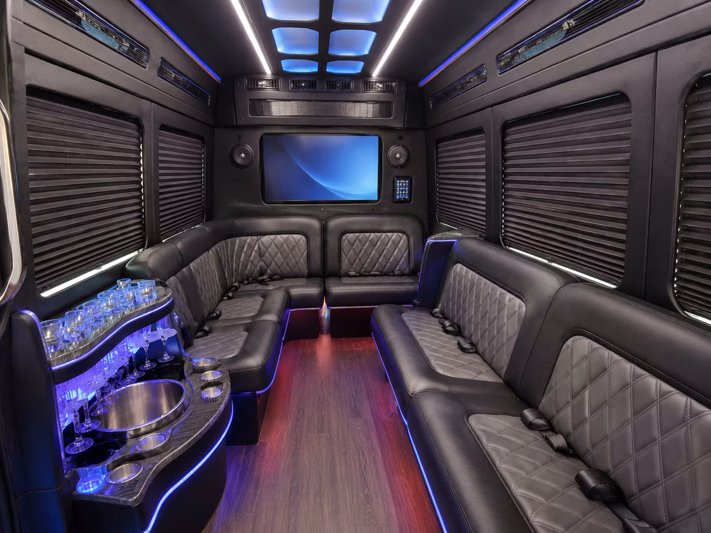 El Paso School Event Transportation party bus exterior