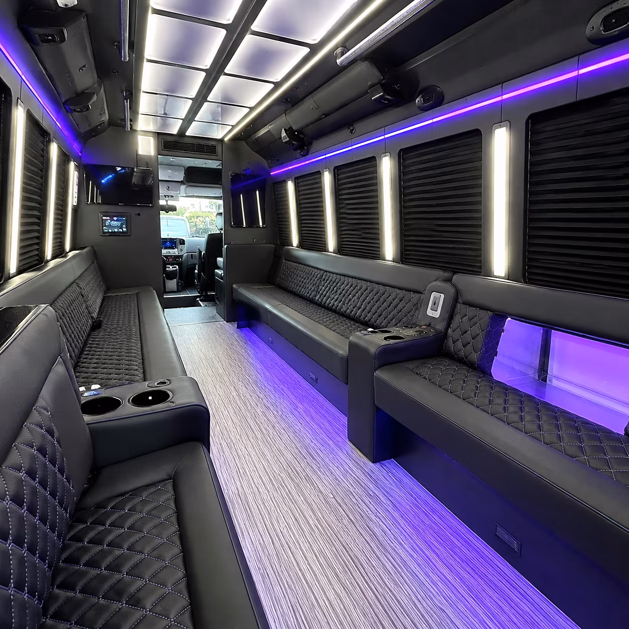 El Paso Sporting Event Transportation party bus interior